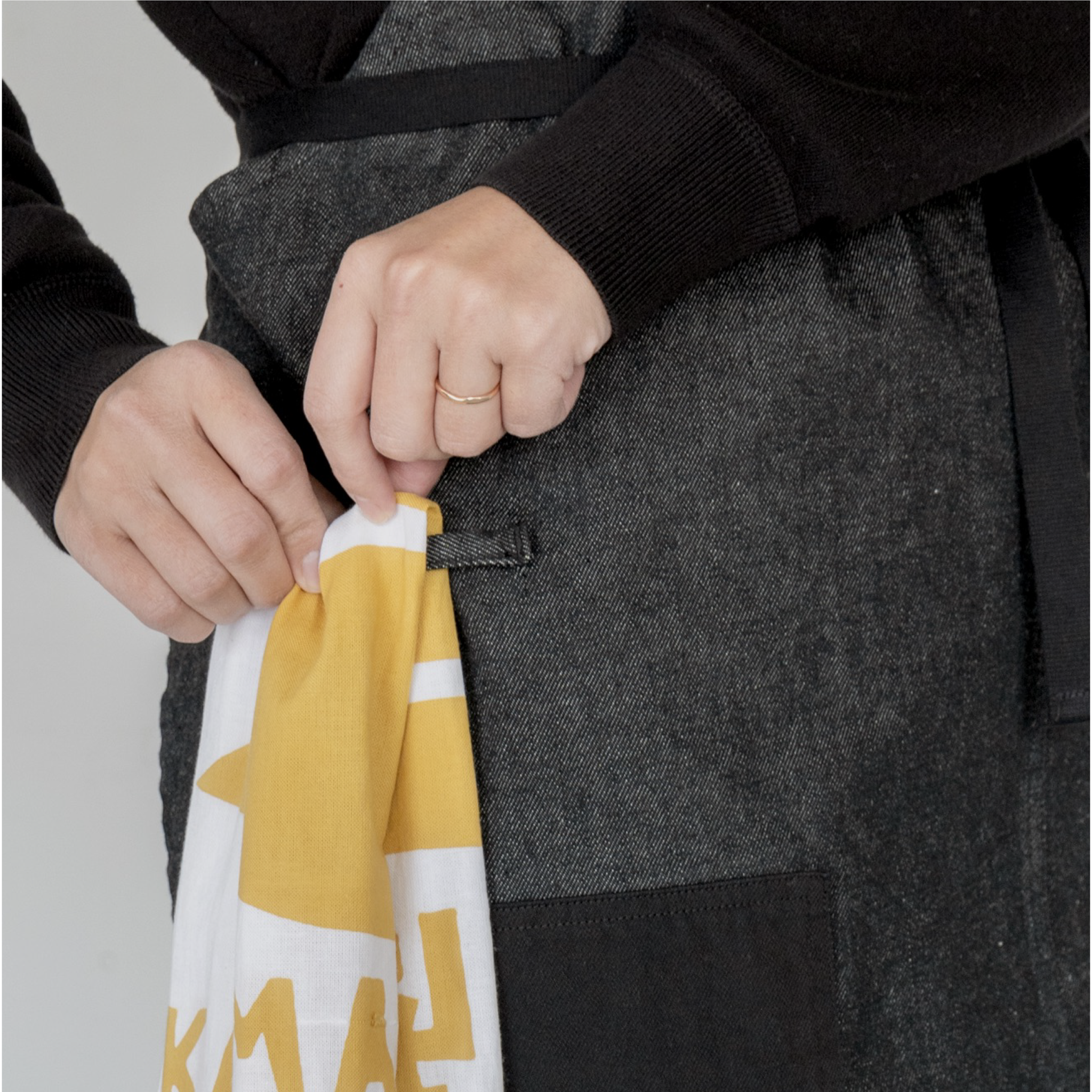 KAMA-ASA's denim apron for sharpener