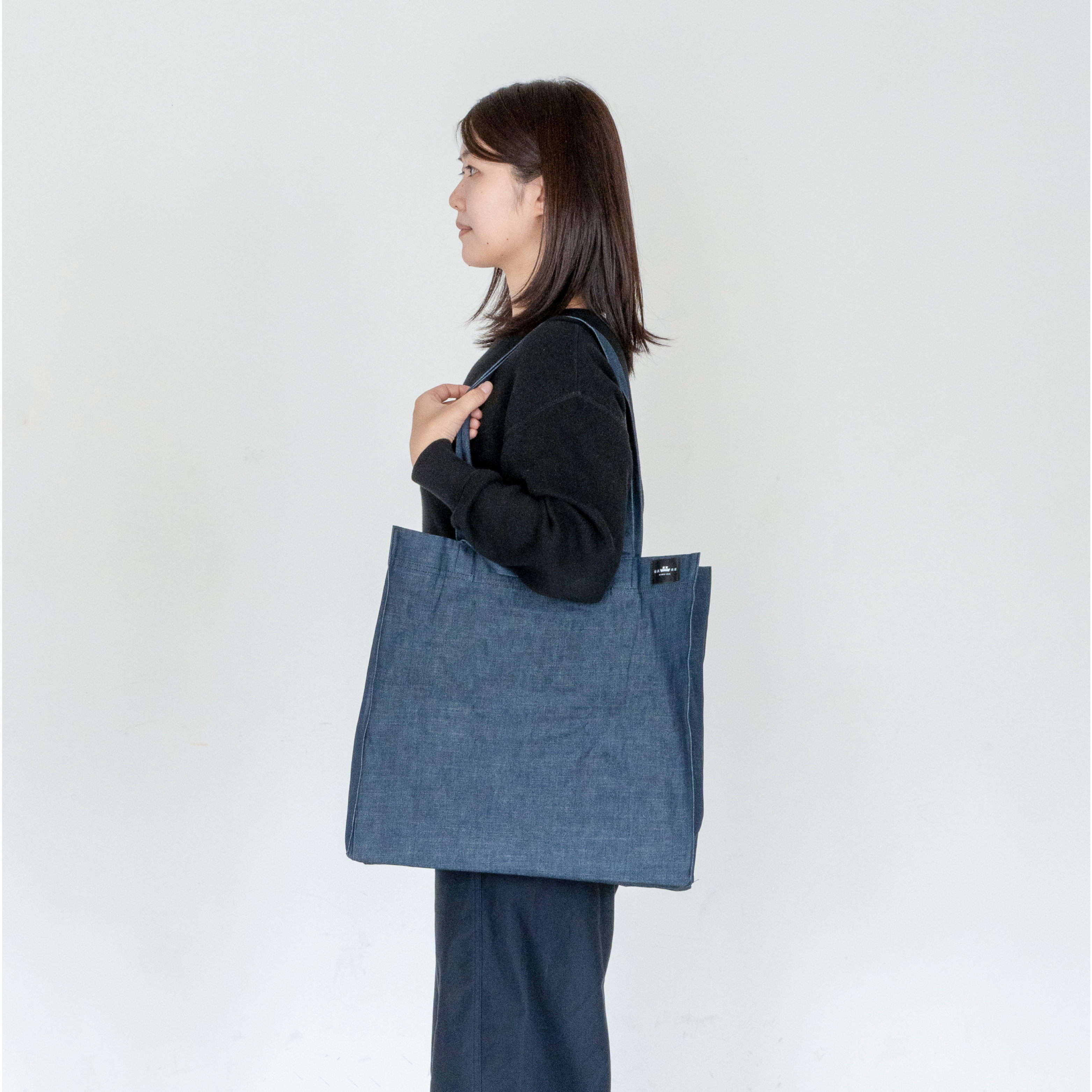 釜浅のトートバッグ ブルー