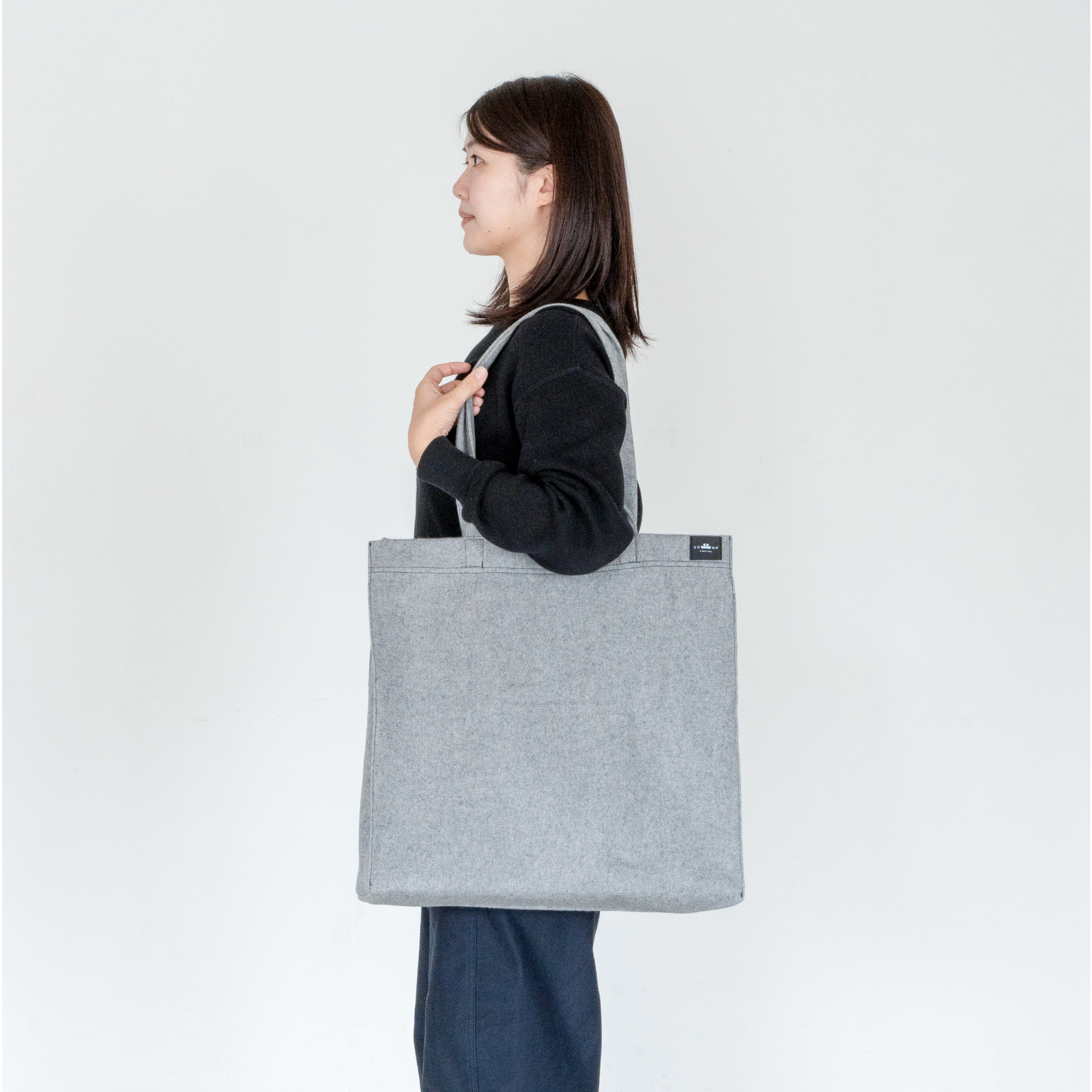 釜浅のトートバッグ グレー