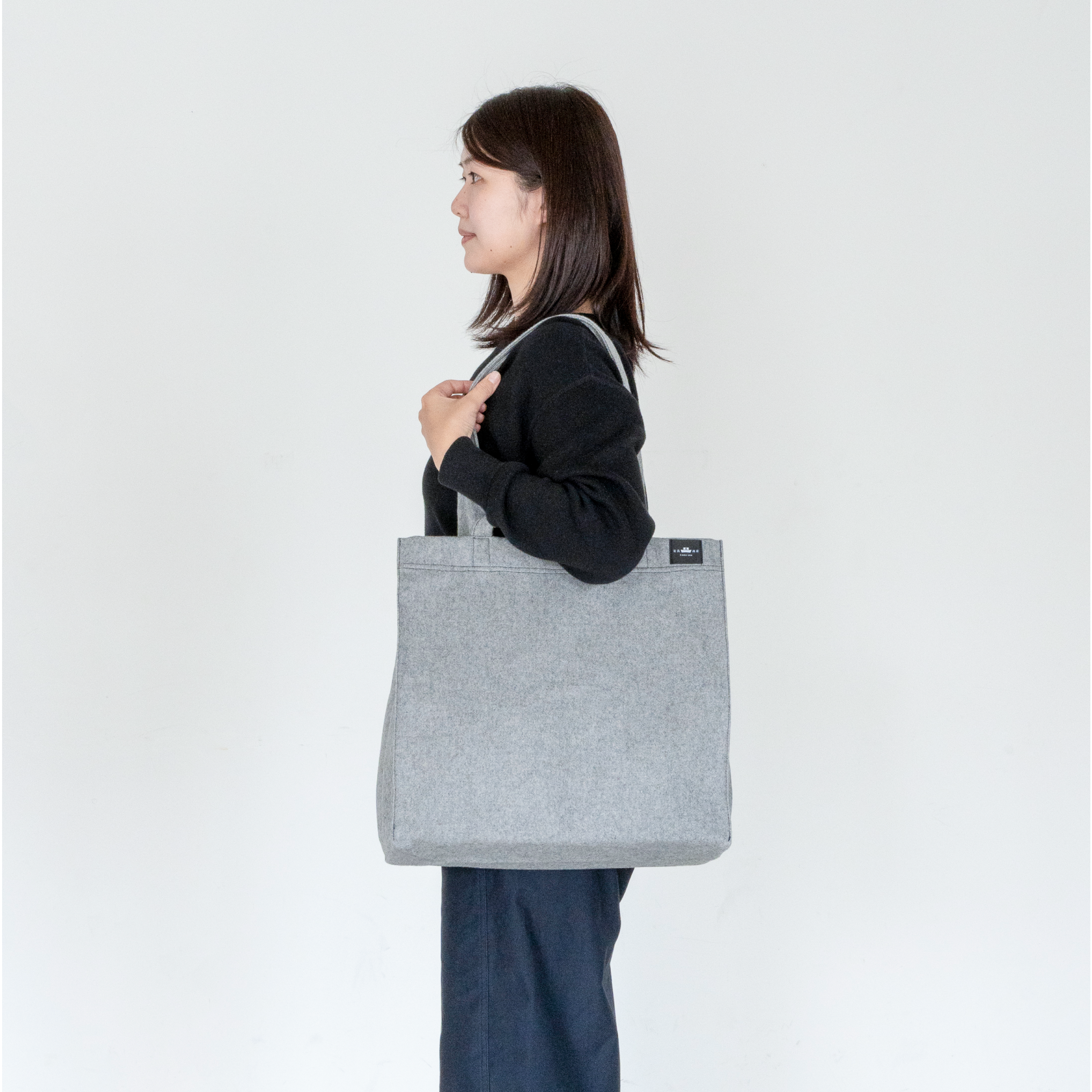 釜浅のトートバッグ グレー