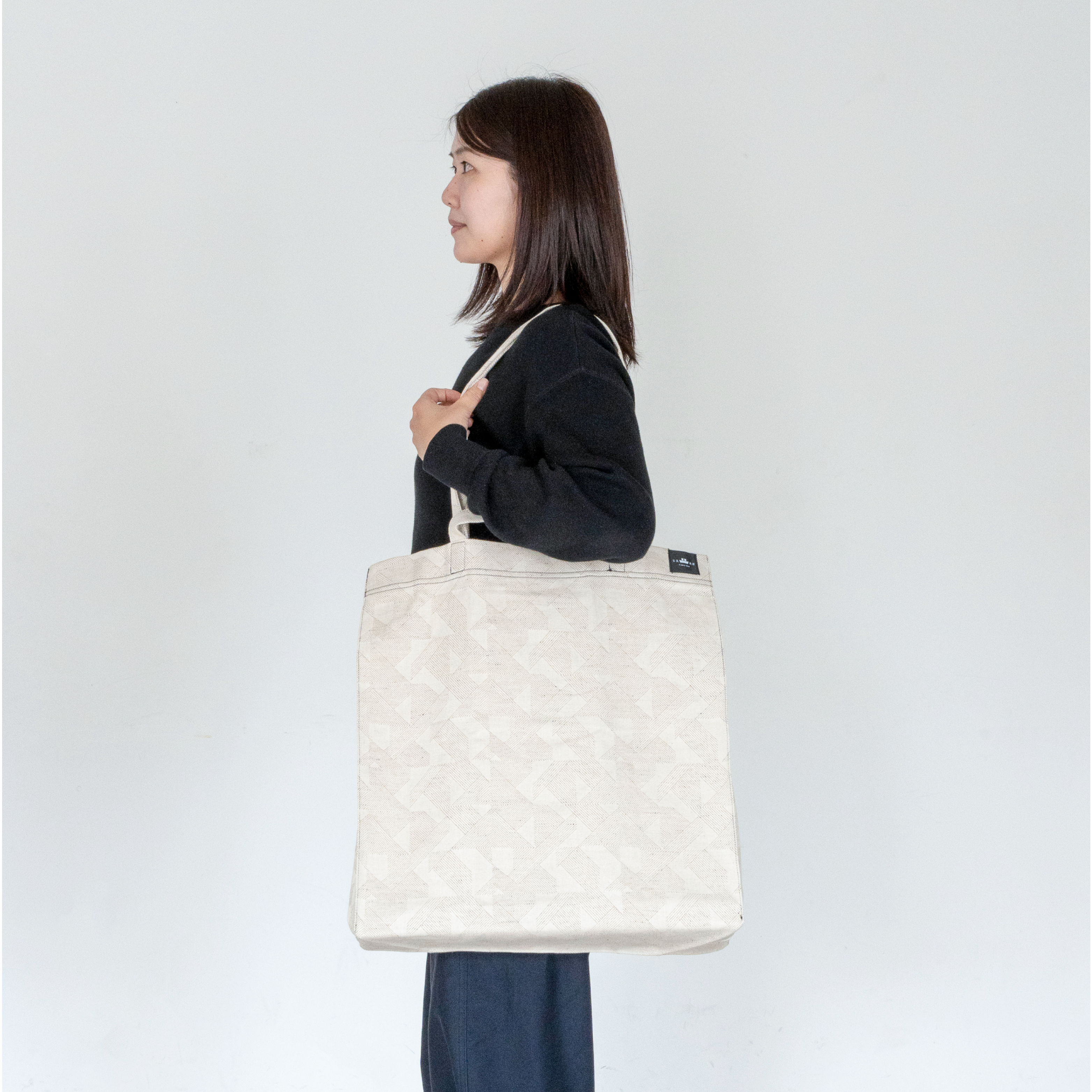 釜浅のトートバッグ ホワイト